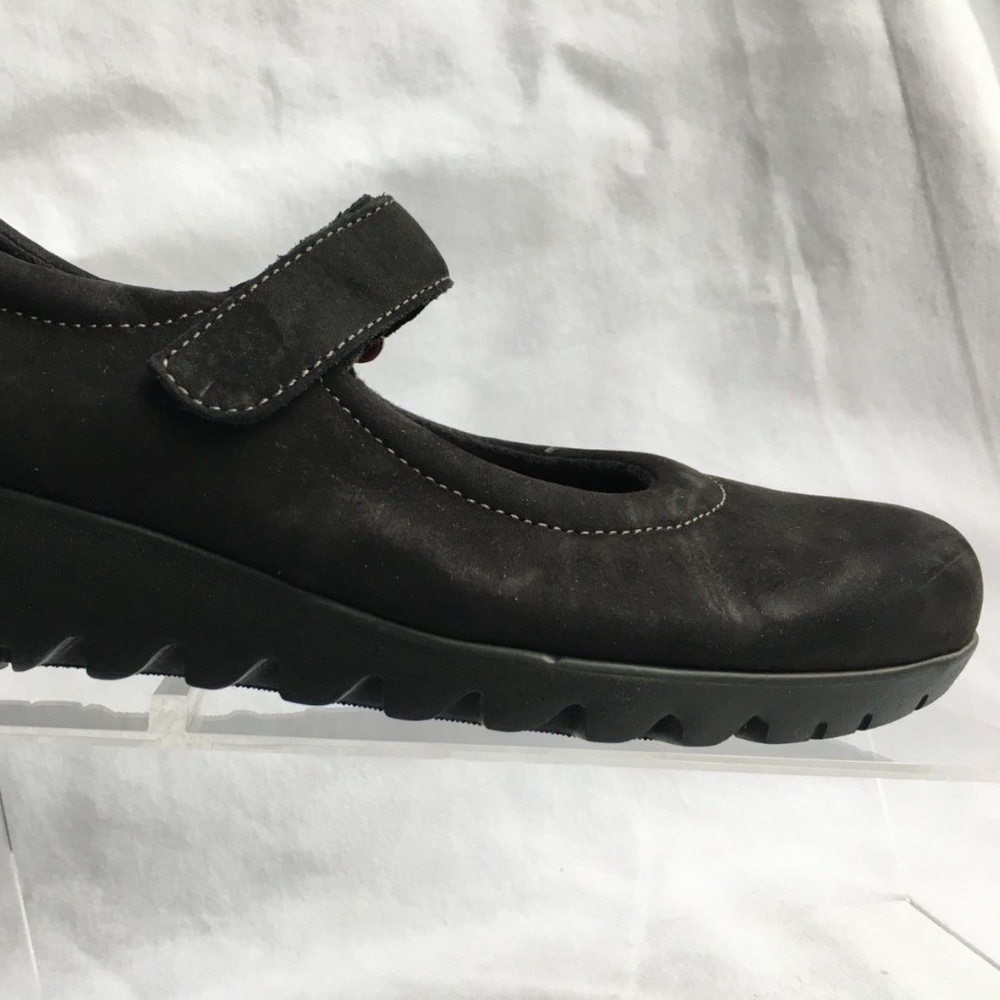 Munro Pia Black Nubuck  Mary Jane Wedge Size 6.5 M - Picture 2 of 8